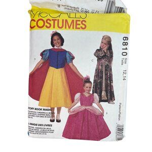McCall 6810 Storybook Costume Pattern Snow White Cinderella Size 12,14 UNCUT
